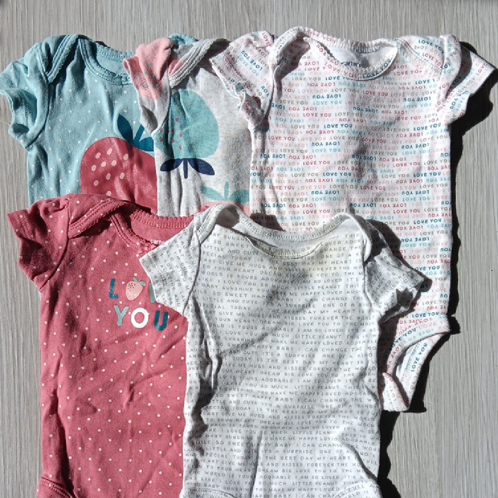 Baby Onesies Set - Pink, Blue, White